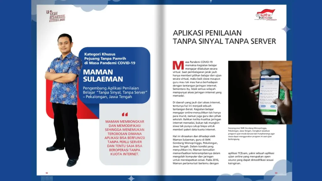 Maman Sulaeman Apresiasi SATU Indonesia Award 2021